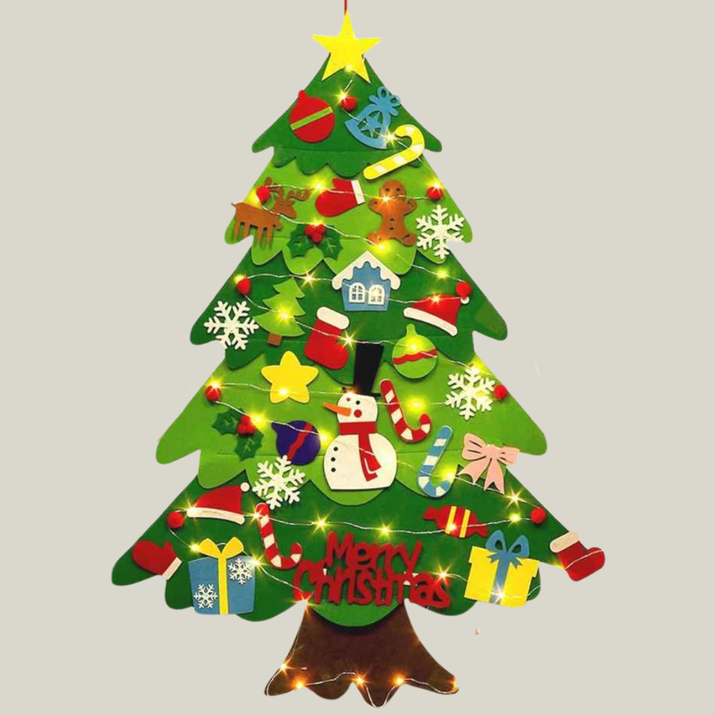 Árvore de Natal Infantil Montessori de Feltro + Pisca Pisca 5M de BRINDE!