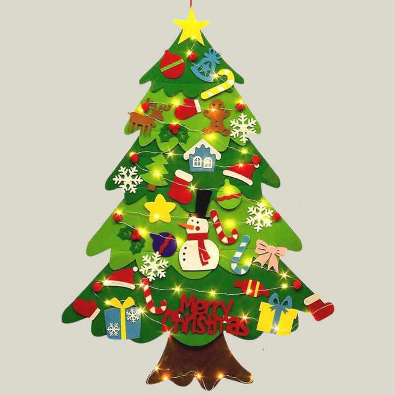 Árvore de Natal Infantil Montessori de Feltro + Pisca Pisca 5M de BRINDE!