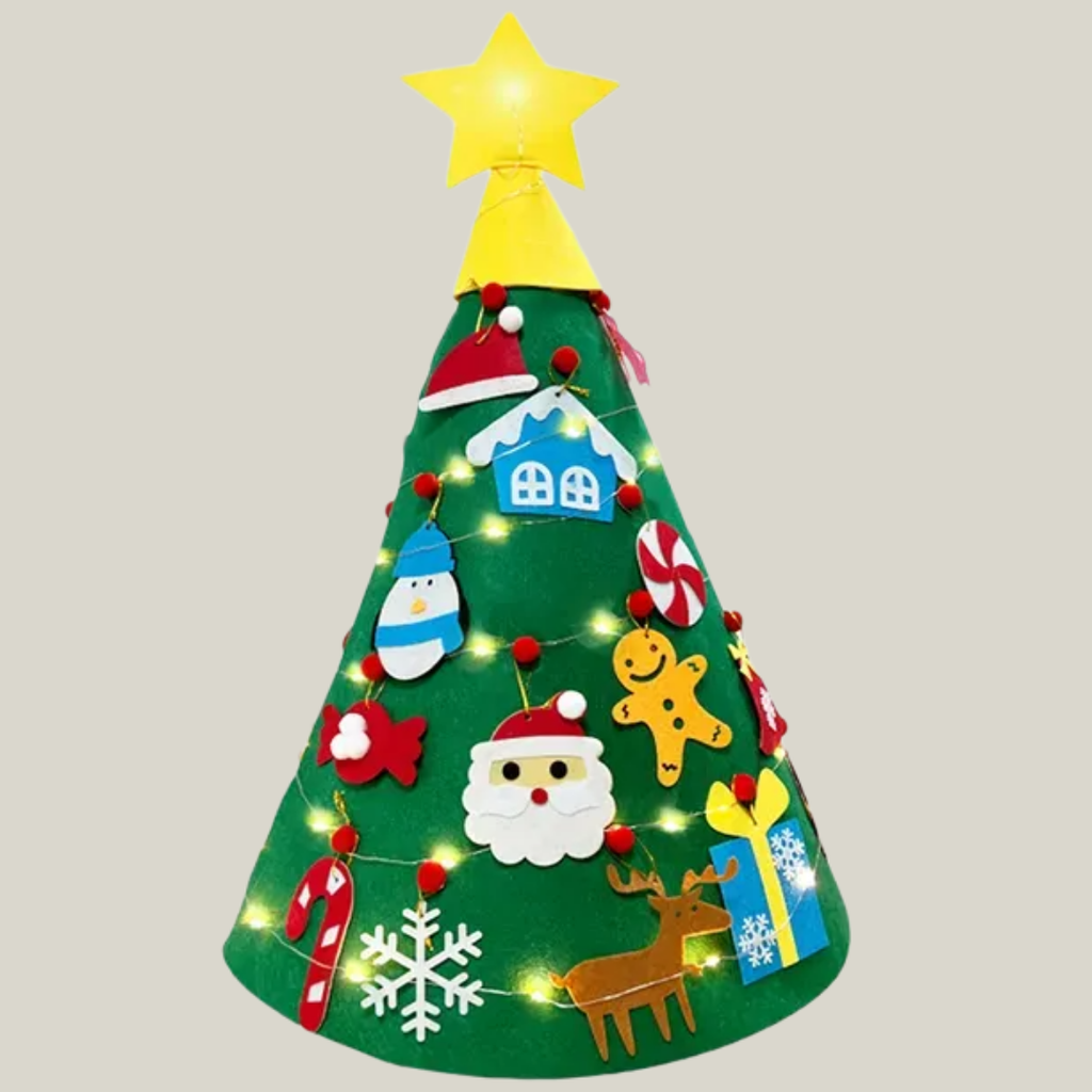 Árvore de Natal Infantil Montessori de Feltro + Pisca Pisca 5M de BRINDE!