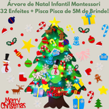 Árvore de Natal Infantil Montessori de Feltro + Pisca Pisca 5M de BRINDE!